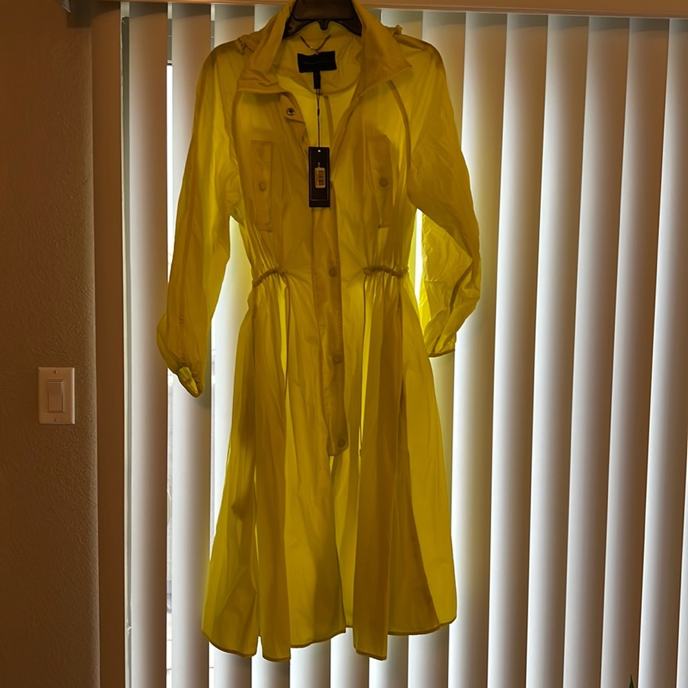 BCBGMaxAzria Neon Yellow raincoat, Size: Small